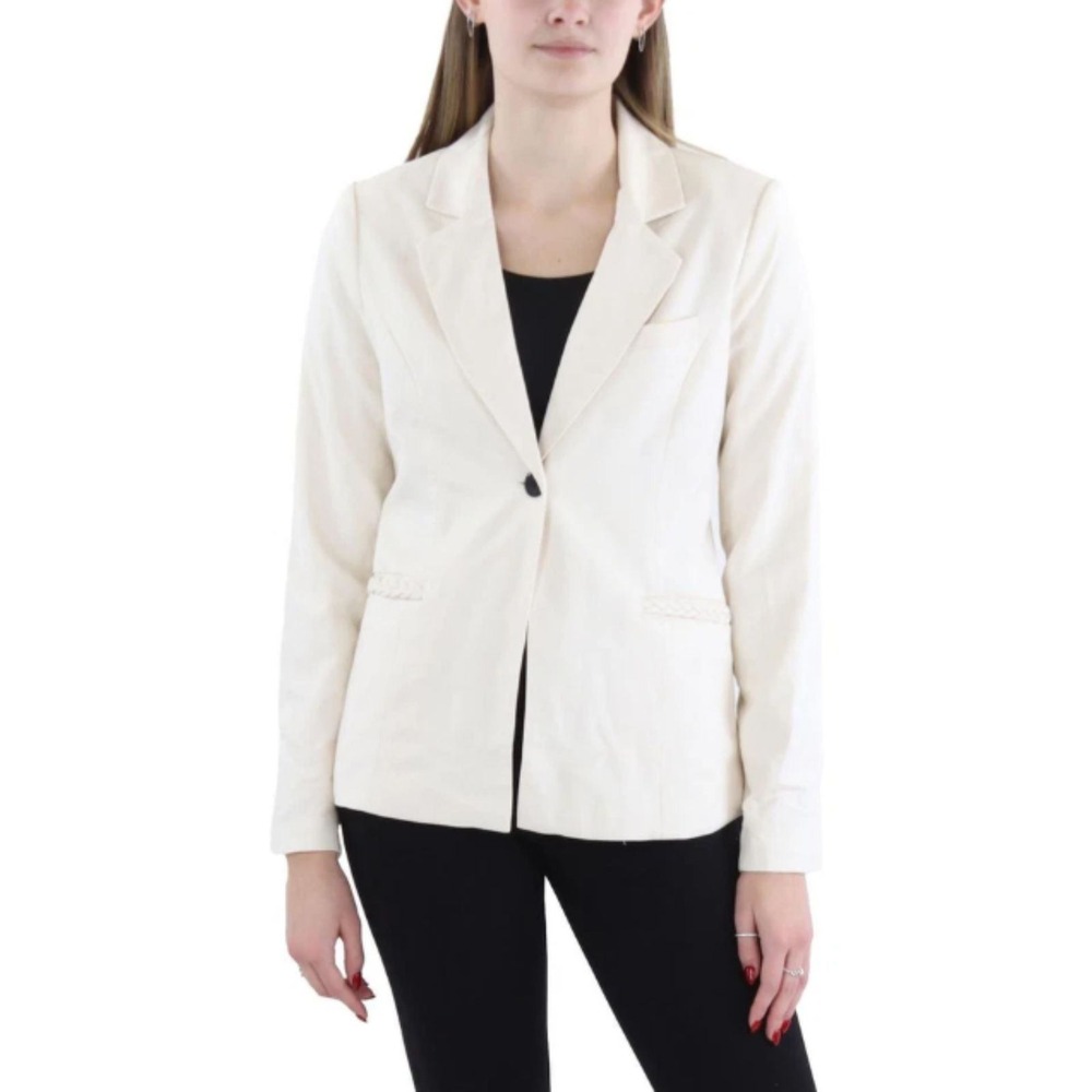 Tahari Blazer Women 10 Toasted Beige Braided Pocket THF45000 Professional